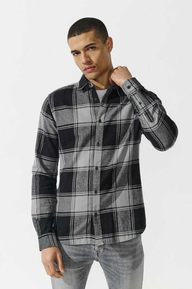 ONSGUDMUND LS CHECKED SHIRT NOOS 22007112 Griffin/BLACK
